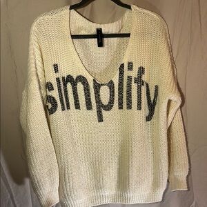 Size L. Women's Cream Knit Sweater.